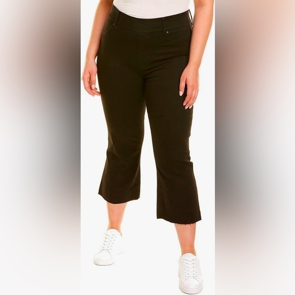 NWT‎ Spanx Cropped Denim Flare Capri Pants Medium Control Black 2X